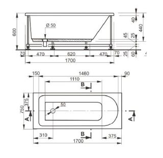 Veedi Ванна акриловая Mira 13217075 170х75